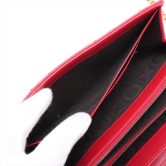 Gucci GG Marmont Leather Chain Wallet Red 474575 - Picture 6 of 12